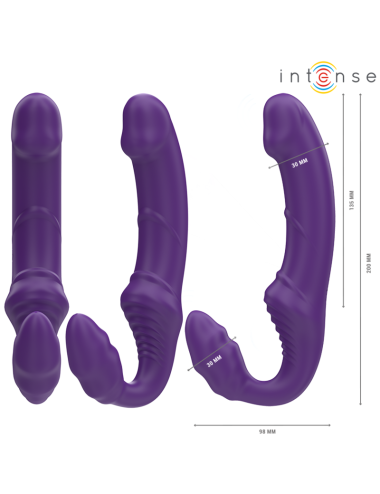 INTENSE - JILL VIBRADOR DUPLO 20 CM ROXO CONTROLE REMOTO