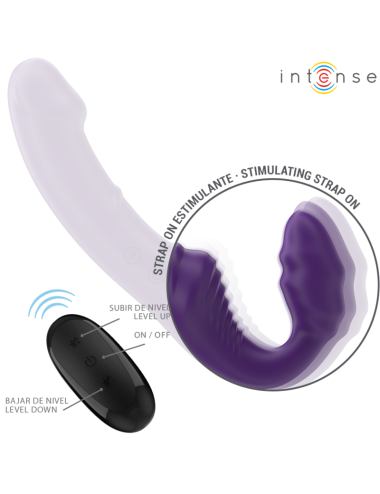 INTENSE - JILL VIBRADOR DUPLO 20 CM ROXO CONTROLE REMOTO