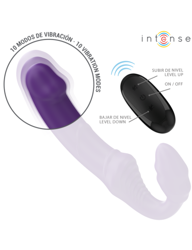 INTENSE - JILL VIBRADOR DUPLO 20 CM ROXO CONTROLE REMOTO