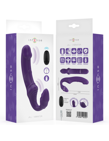 INTENSE - JILL VIBRADOR DUPLO 20 CM ROXO CONTROLE REMOTO