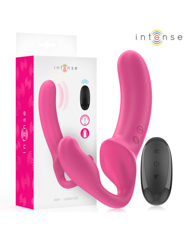 INTENSE - AMY VIBRADOR DUPLO 20 CM ROSA CONTROLE REMOTO