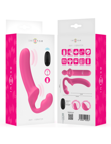 INTENSE - AMY VIBRADOR DUPLO 20 CM ROSA CONTROLE REMOTO