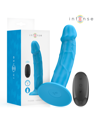 INTENSE - VIBRADOR REALÍSTICO PHOEBE 10 VIBRAÇÕES CONTROLE REMOTO AZUL