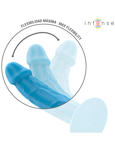 INTENSE - VIBRADOR REALÍSTICO PHOEBE 10 VIBRAÇÕES CONTROLE REMOTO AZUL