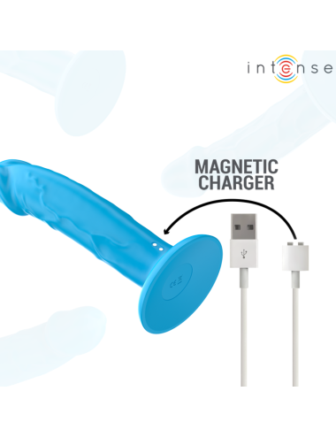 INTENSE - VIBRADOR REALÍSTICO PHOEBE 10 VIBRAÇÕES CONTROLE REMOTO AZUL
