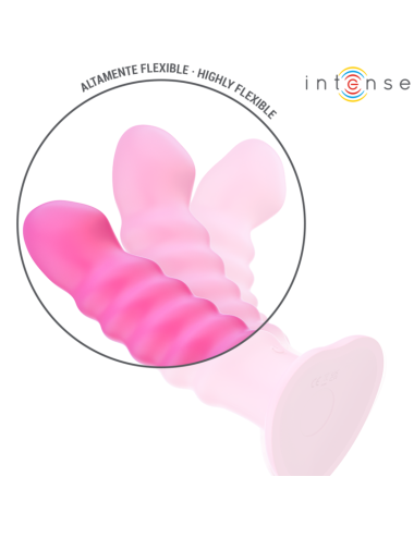 INTENSE - VIBRADOR CINDY TAMANHO L DESIGN ESPIRAL 10 VIBRAÇÕES ROSA CONTROLE REMOTO