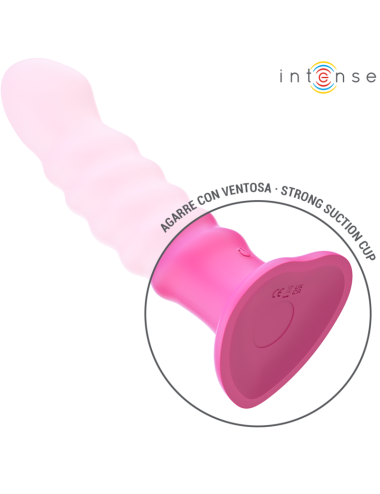 INTENSE - VIBRADOR CINDY TAMANHO L DESIGN ESPIRAL 10 VIBRAÇÕES ROSA CONTROLE REMOTO