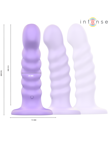 INTENSE - VIBRADOR BRENDA TAMANHO M DESIGN ESPIRAL 10 VIBRAÇÕES ROXO CONTROLE REMOTO