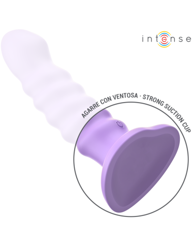 INTENSE - VIBRADOR BRENDA TAMANHO M DESIGN ESPIRAL 10 VIBRAÇÕES ROXO CONTROLE REMOTO