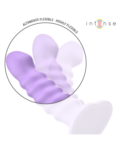 INTENSE - VIBRADOR BRENDA TAMANHO M DESIGN ESPIRAL 10 VIBRAÇÕES ROXO CONTROLE REMOTO