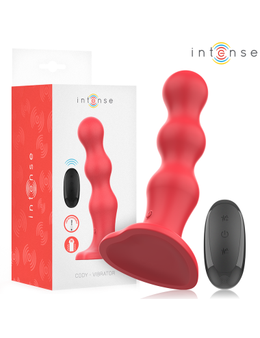 INTENSE - CODY VIBRADOR COM VENTOSA VERMELHO CONTROLE REMOTO