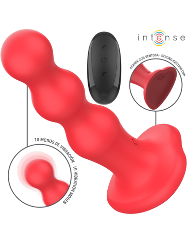 INTENSE - CODY VIBRADOR COM VENTOSA VERMELHO CONTROLE REMOTO