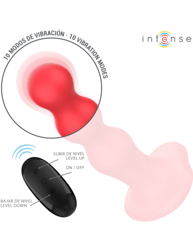 INTENSE - CODY VIBRADOR COM VENTOSA VERMELHO CONTROLE REMOTO