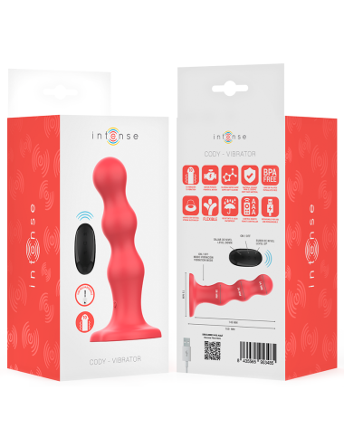 INTENSE - CODY VIBRADOR COM VENTOSA VERMELHO CONTROLE REMOTO