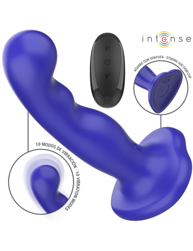 INTENSE - VIBRADOR SHORTY COM VENTOSA AZUL CONTROLE REMOTO