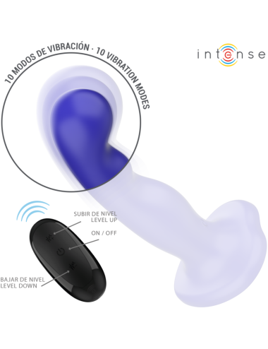INTENSE - VIBRADOR SHORTY COM VENTOSA AZUL CONTROLE REMOTO