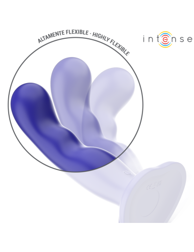 INTENSE - VIBRADOR SHORTY COM VENTOSA AZUL CONTROLE REMOTO