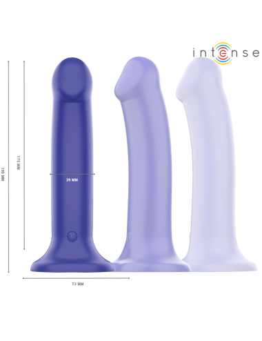 INTENSE - VIBRADOR VICTORIA COM VENTOSA 10 VIBRAÇÕES AZUL ESCURO CONTROLE REMOTO