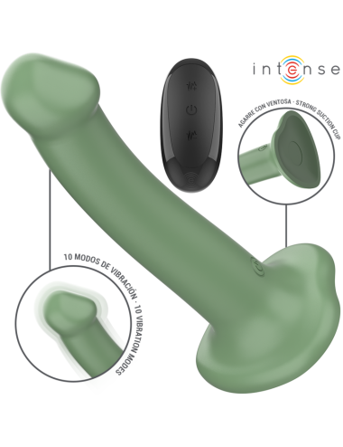 INTENSE - VIBRADOR BECCA COM VENTOSA 10 VIBRAÇÕES VERDE CONTROLE REMOTO