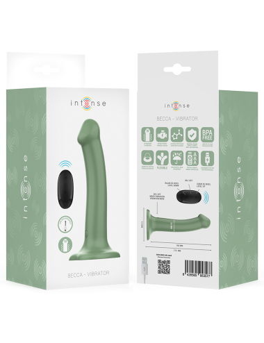 INTENSE - VIBRADOR BECCA COM VENTOSA 10 VIBRAÇÕES VERDE CONTROLE REMOTO