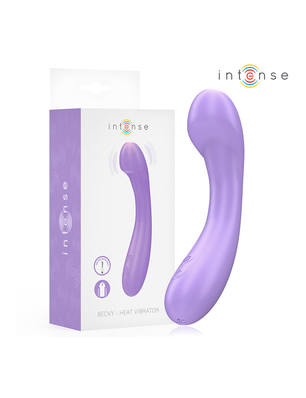 INTENSE - VIBRADOR BECKY 19 CM AQUECÍVEL 7 VIBRAÇÕES ROXO