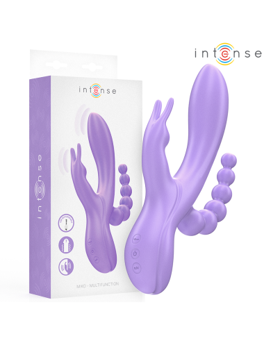 INTENSE - MIKO TRIPLO VIBRADOR COELHO & ESTIMULADOR & ANAL 7 VIBRAÇÕES ROXO