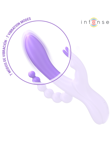 INTENSE - MIKO TRIPLO VIBRADOR COELHO & ESTIMULADOR & ANAL 7 VIBRAÇÕES ROXO