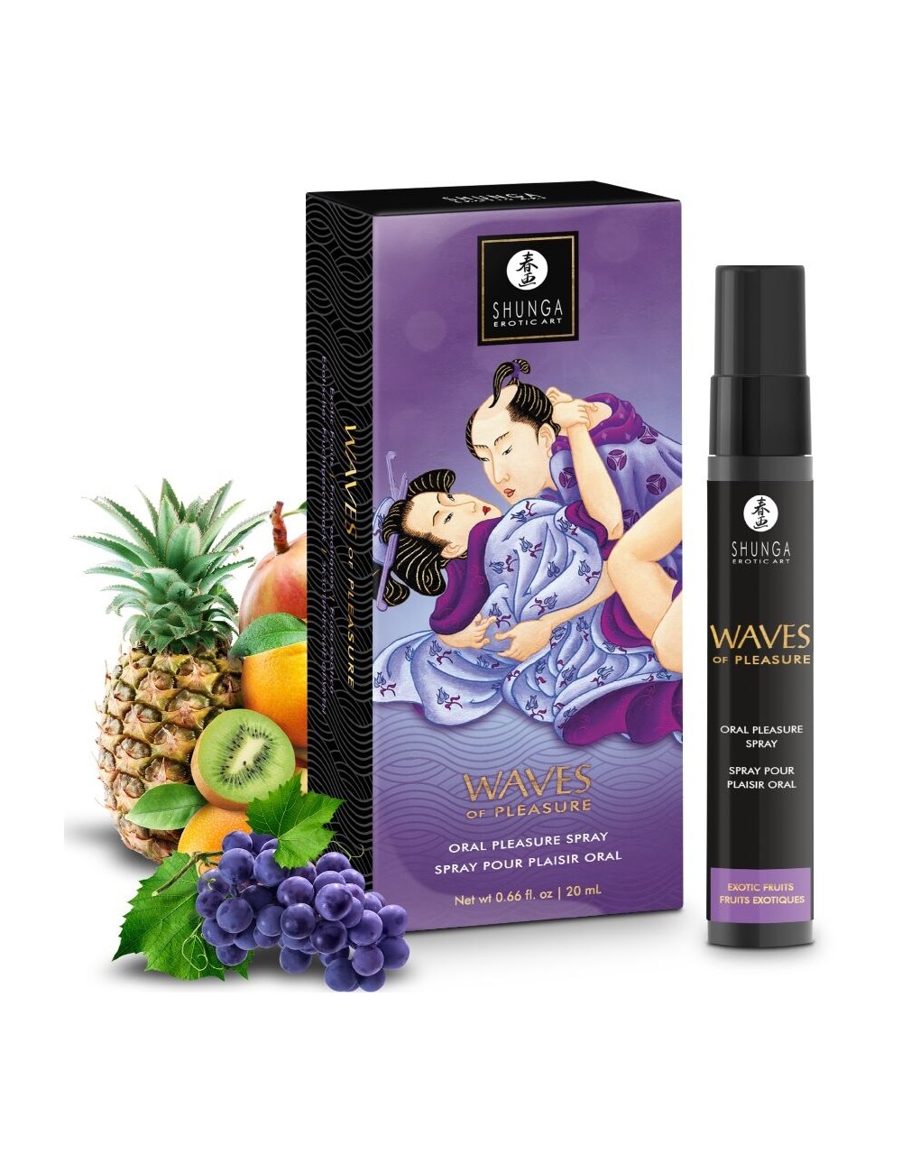 SHUNGA - SPRAY ORAL SEDUTOR DE PRAZER COM SABORES DE FRUTAS EXÓTICAS 20 ML