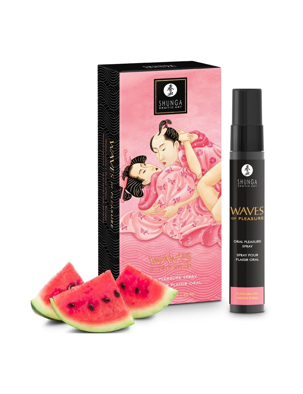 SHUNGA - SPRAY ORAL SEDUTOR DE PRAZER WAVES COM SABOR MELANCIA 20 ML
