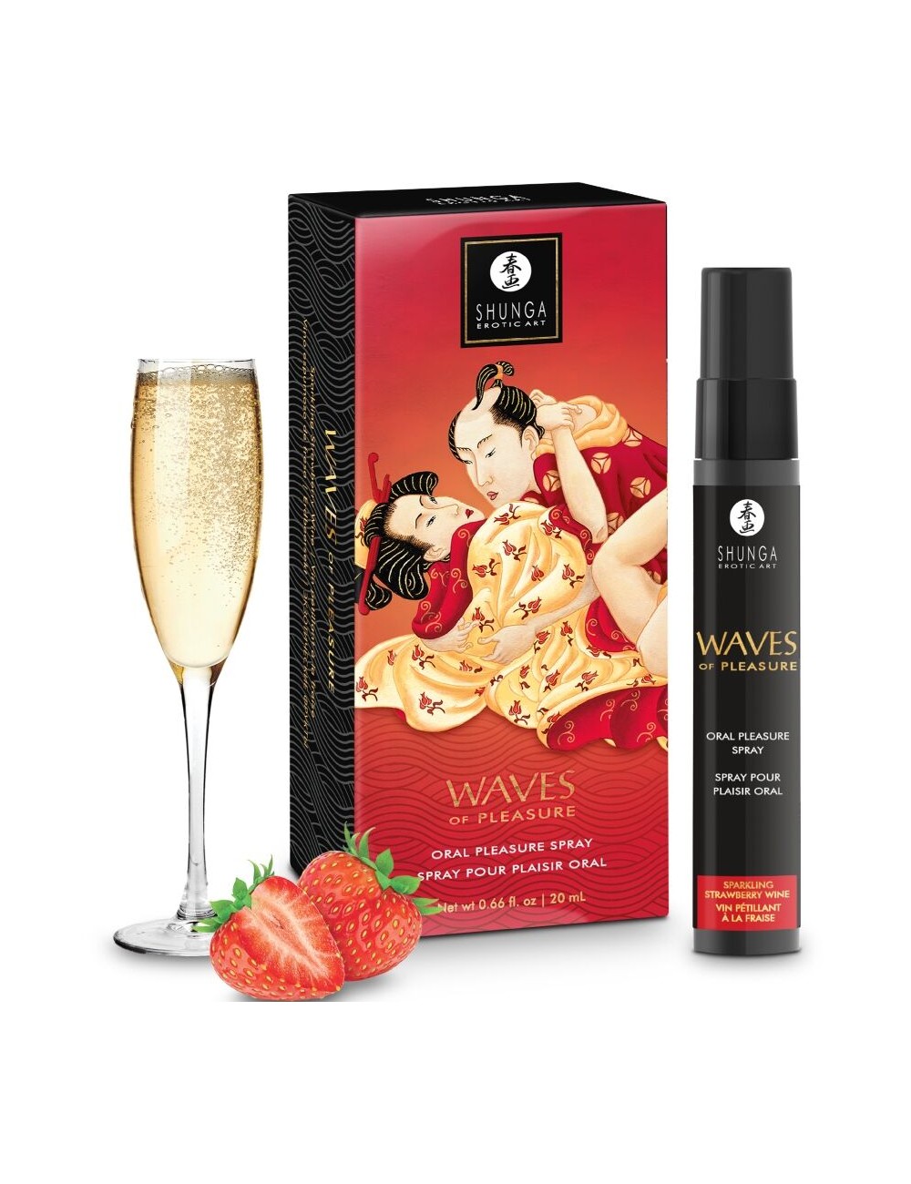 SHUNGA - SPRAY ORAL SEDUTOR DE MORANGO WAVES 20 ML