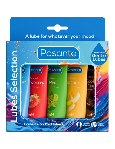 PASANTE - PACK LUBRIFICANTES SABORES SORTIDOS 5 UNIDADES X 15 ML
