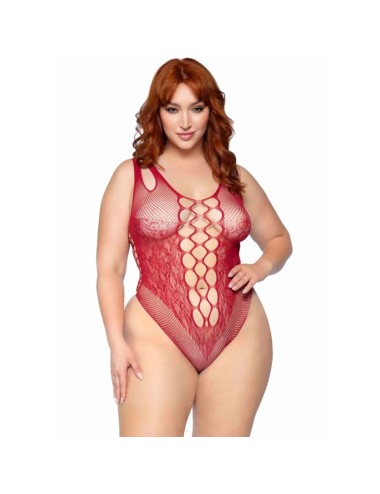 LEG AVENUE - 81641X Body sem costura Borgonha Tamanho 1X/2X
