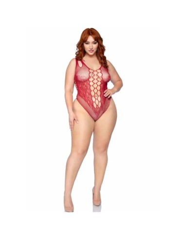LEG AVENUE - 81641X Body sem costura Borgonha Tamanho 1X/2X