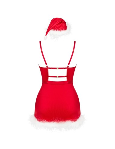 LIVCO CORSETTI FASHION - AGETHE LC 90607 CAMISOLA + CALCINHA FIO DENTAL + CHAPÉU DE NATAL TAMANHO L/XL