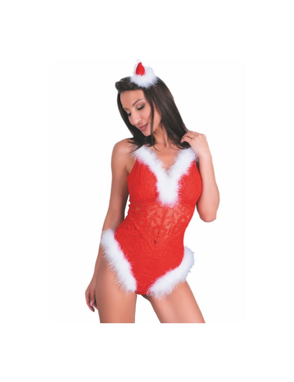 LIVCO CORSETTI FASHION - NAUGHTY SANTA LC 90706 BODYSUIT DE NATAL L/XL