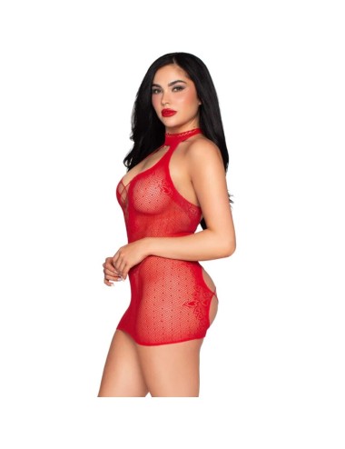 LEG AVENUE - 81675 MINI VESTIDO HALTER VERMELHO - TAMANHO ÚNICO
