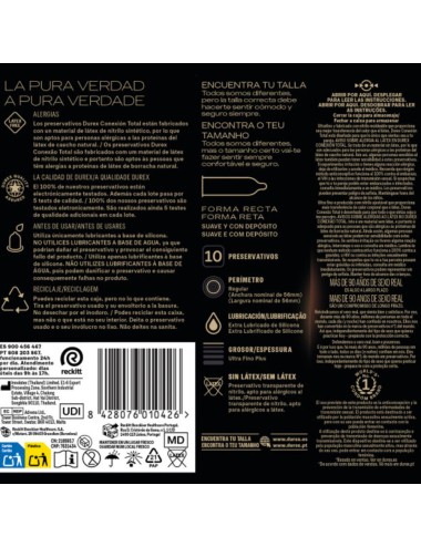 DUREX - TOTAL CONNECTION XL ULTRA FINE PLUS SEM LÁTEX 10 UNIDADES