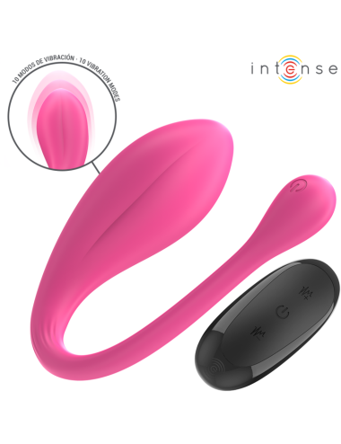INTENSE - VIBRADOR JANICE U DUPLA ESTIMULAÇÃO 10 VIBRAÇÕES ROSA CONTROLE REMOTO