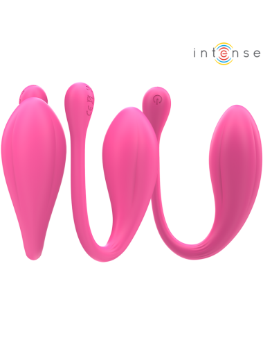 INTENSE - VIBRADOR JANICE U DUPLA ESTIMULAÇÃO 10 VIBRAÇÕES ROSA CONTROLE REMOTO