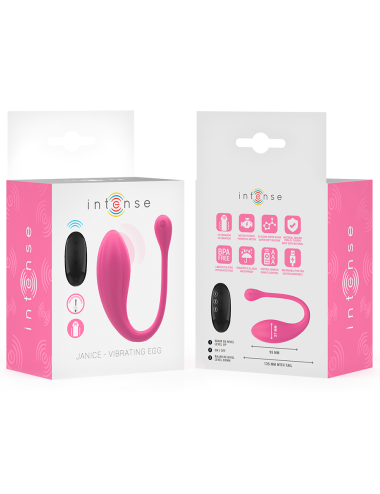 INTENSE - VIBRADOR JANICE U DUPLA ESTIMULAÇÃO 10 VIBRAÇÕES ROSA CONTROLE REMOTO