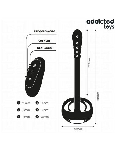 ADDICTED TOYS - ANEL PÊNICO VIBRANTE COM CONTROLE REMOTO