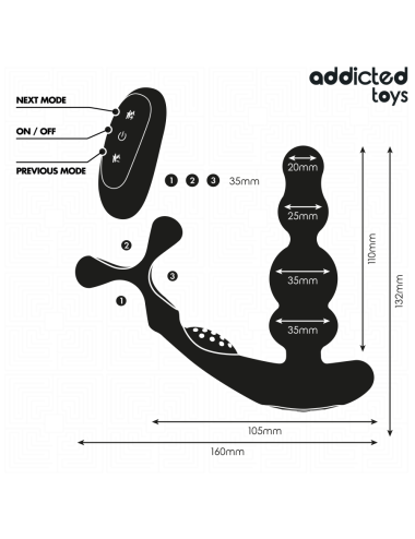 ADDICTED TOYS - MASSAGEADOR DE PRÓSTATA GIRATÓRIO COM CONTROLE REMOTO