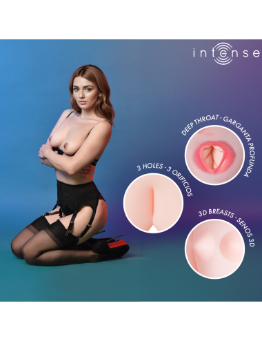 INTENSE DOLLS - BONECA INFLÁVEL MONIQUE COM TRÊS ORIFÍCIOS