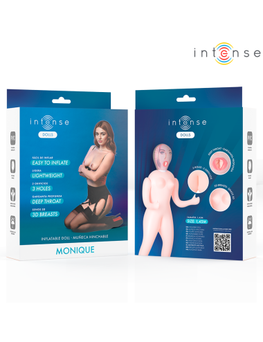 INTENSE DOLLS - BONECA INFLÁVEL MONIQUE COM TRÊS ORIFÍCIOS