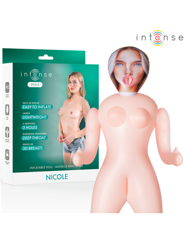 INTENSE DOLLS - NICOLE BONECA INFLÁVEL COM TRÊS ORIFÍCIOS