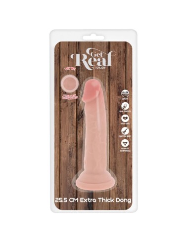 GET REAL - PÊNIS DE TPE DELUXE DE DUPLA DENSIDADE E ESPESSURA, 25,5 CM