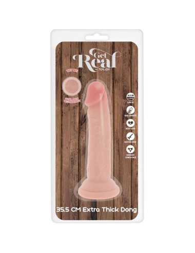GET REAL - PÊNIS DE TPE DELUXE DE DUPLA DENSIDADE E ESPESSURA, 35,5 CM