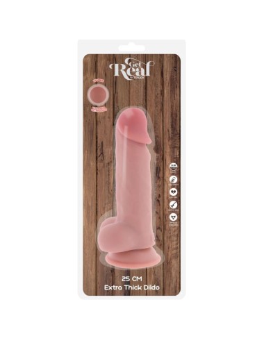 GET REAL - PÊNIS REALISTA DE LUXO COM TESTÍCULOS EXTRA GROSSOS DE 25 CM