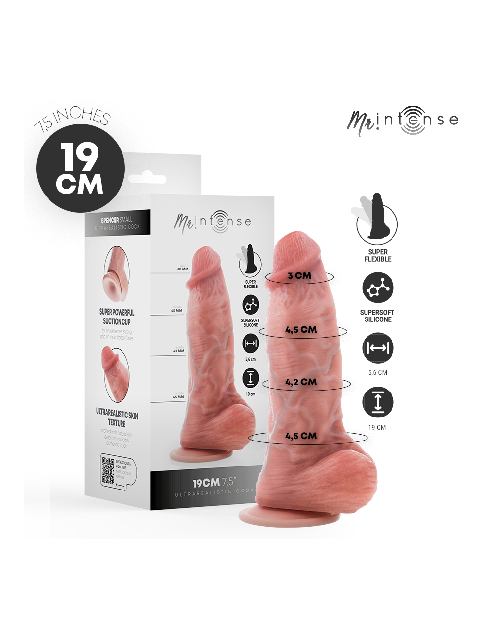 MR INTENSE - PEQUENO DILDO DE SILICONE SPENCER 19 CM -Ø- 4