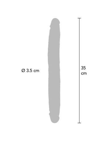 GET REAL - DILDO DE SILICONE DE DUAS PONTAS CARAMELO 35 CM